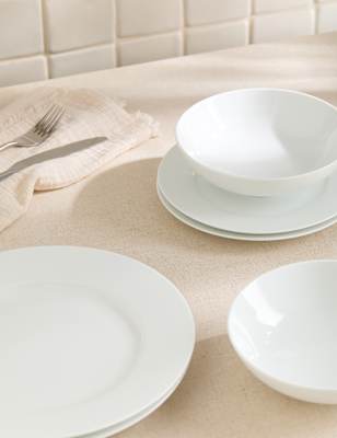 

M&S Collection 12 Piece Maxim Dinner Set - White, White