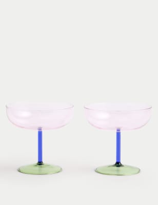

M&S Collection 2er-Set Coupe-Gläser - Mehrfarbig, Mehrfarbig