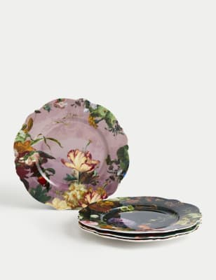 

M&S X National Gallery Set of 4 Floral Side Plates - Multi, Multi