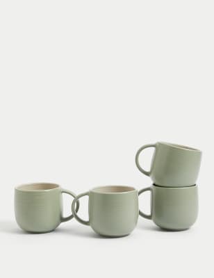 

M&S Collection Set of 4 Michigan Mugs - Green, Green