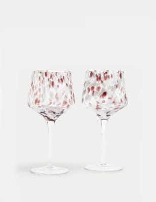 

M&S Collection 2er-Set gesprenkelte Weingläser - Grau, Grau