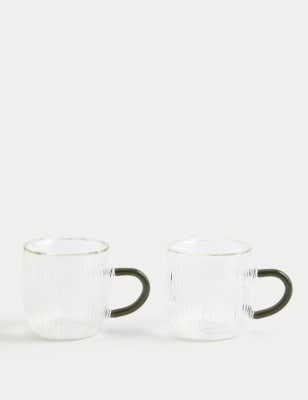 

M&S Collection Set of 2 Ribbed Mugs, No Colour