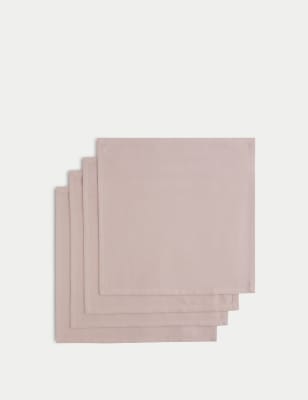 

M&S Collection 4er-Set Servietten aus reinem Baumwollsatin - Hellrosa, Hellrosa