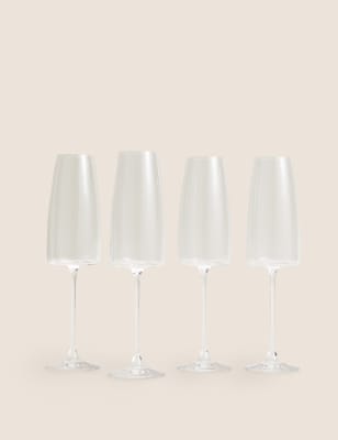 M&S Collection Set of 4 Contemporary Champagne Flutes