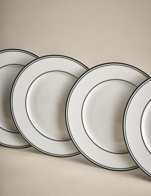 

M&S Collection Set of 4 Maxim Rim Side Plates - Black Mix, Black Mix