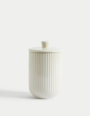 

M&S Collection Medium Ribbed Storage Jar - Cream, Cream