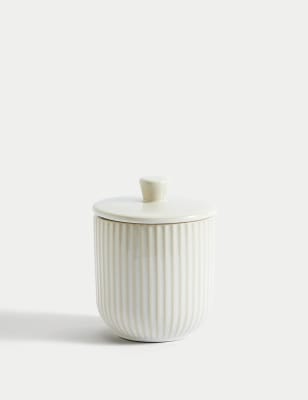 

M&S Collection Small Ribbed Storage Jar - Cream, Cream