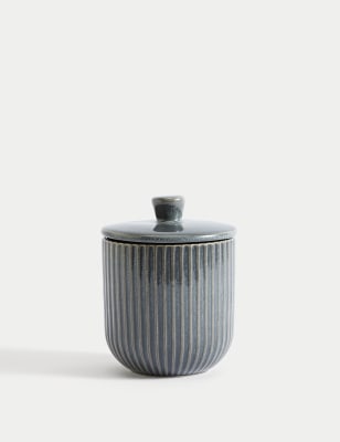 

M&S Collection Small Ribbed Storage Jar - Taupe, Taupe