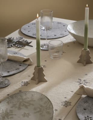 

M&S Collection Tischläufer mit Schneeflockendesign - Naturfarben, Naturfarben