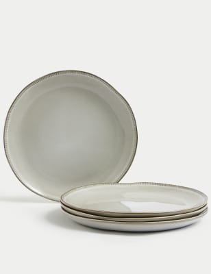 

M&S X Fired Earth Set of 4 Stoneware Dinner Plates - Natural, Natural