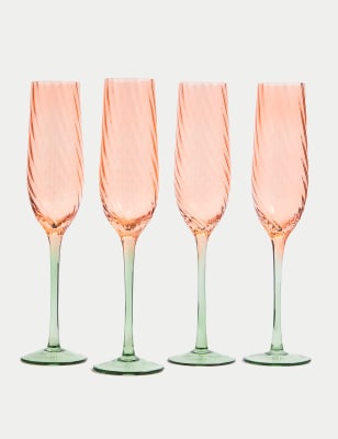 

M&S Collection Set of 4 Two Tone Champagne Flutes - Multi, Multi