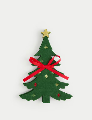 

M&S Collection 4er-Set Besteckhalter mit Weihnachtsbaum-Motiv - Grün Melange, Grün Melange