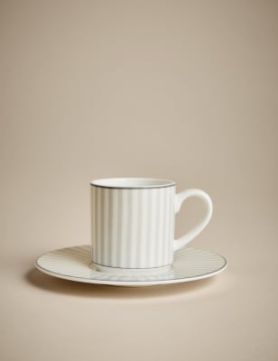 

M&S Collection Hampton Espresso Cup & Saucer - Grey, Grey