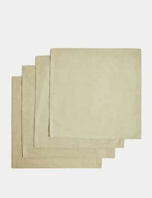 

M&S Collection Set of 4 Pure Cotton Napkins - Sage, Sage