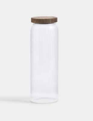 

M&S Collection Extra Large Ribbed Glass Storage Jar, No Colour