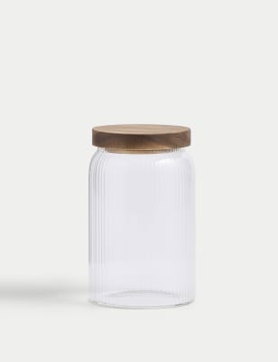 

M&S Collection Medium Ribbed Glass Storage Jar, No Colour