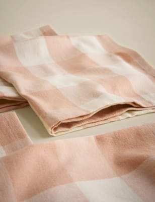 

M&S Collection Set of 4 Pure Cotton Gingham Napkins, Blush Pink