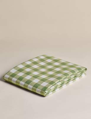 

M&S Collection Gingham Wipe Clean Tablecloth, Green Mix