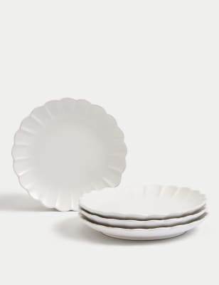 

M&S Collection Set of 4 Scallop Dinner Plates - Natural, Natural