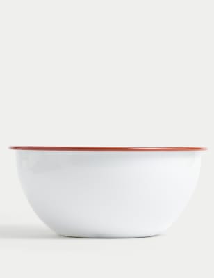 

M&S Collection Emaillierte Mischschüssel, 20 cm - Weiss Melange, Weiss Melange