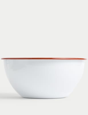 

Enamel 24cm Large Mixing Bowl - White Mix, White Mix