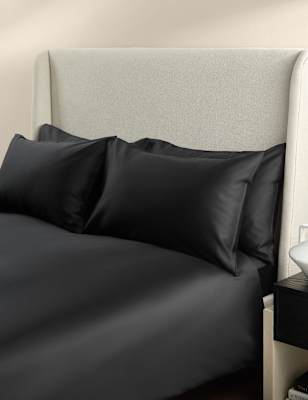 

M&S X Kelly Hoppen 500 Thread Count Pure Cotton Sateen Bedding Set, Black