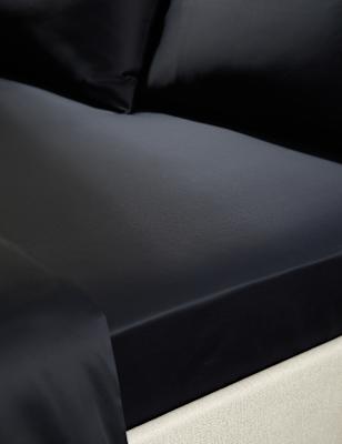 

M&S X Kelly Hoppen 500TC Cotton Sateen Extra Deep Fitted Sheet, Black