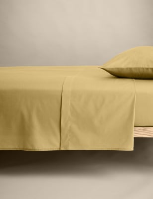 

M&S Collection Cotton Rich Flat Sheet - Soft Yellow, Soft Yellow