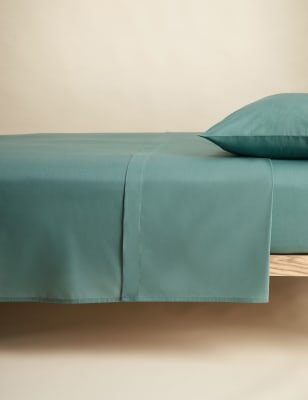 

M&S Collection Cotton Rich Flat Sheet, Soft Teal