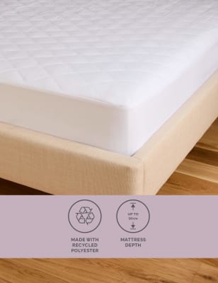 M&S Simply Soft Mattress Protector - SGL - White, White