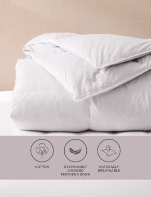 M&S Collection Goose Feather & Down 15 Tog Duvet - 5FT - White, White