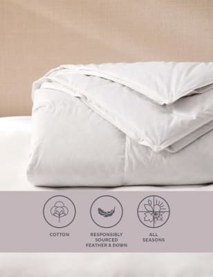 M&S Collection Goose Feather & Down 13.5 Tog All Season Duvet - DBL - White, White