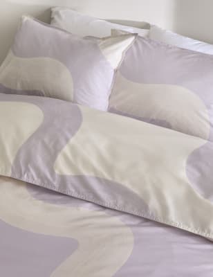 

M&S Collection Cotton Rich Large Swirl Bedding Set - Lilac Mix, Lilac Mix