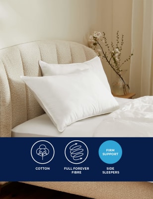 M&S 2pk Ultimate Comfort Pure Cotton Firm Pillows - White, White