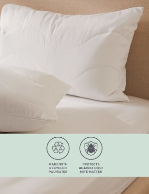 M&S Collection 2 Pack Anti Allergy Plus Pillow Protectors - White, White