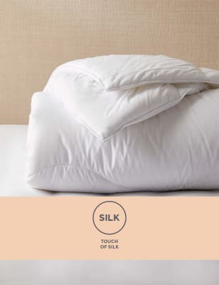 M&S Touch of Silk 7.5 Tog Duvet - DBL - White, White