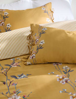 

M&S Collection Pure Cotton Solene Painted Blooms Bedding Set, Honey Mix