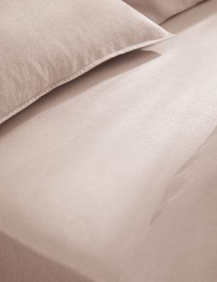 

M&S Collection Pure Linen Extra Deep Fitted Sheet, Soft Pink