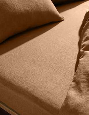 

M&S Collection Pure Linen Extra Deep Fitted Sheet, Camel