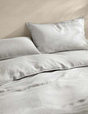 

M&S Collection Pure Linen Bedding Set, Silver Grey