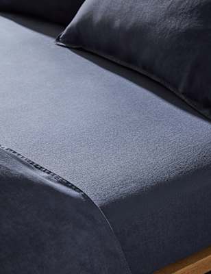 

M&S Collection Pure Linen Deep Fitted Sheet, Navy