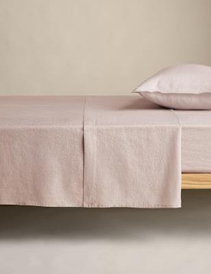 

M&S Collection Pure Linen Flat Sheet, Soft Pink