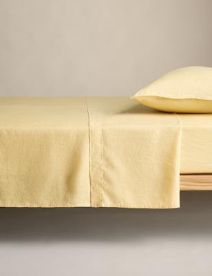 

M&S Collection Pure Linen Flat Sheet, Soft Yellow