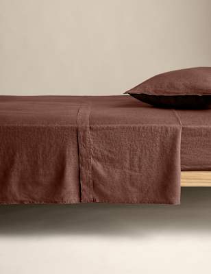 

M&S Collection Pure Linen Flat Sheet, Chestnut