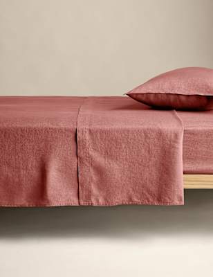 

M&S Collection Pure Linen Flat Sheet, Clay