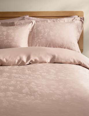 

M&S Collection Pure Lyocell Floral Jacquard Bedding Set - Pink Mix, Pink Mix