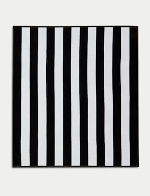 

M&S Collection Pure Cotton Extra Large Striped Beach Towel, Black Mix
