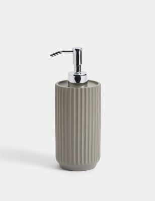 

M&S Collection Ribbed Resin Soap Dispenser - Putty, Putty