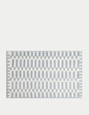 

M&S Collection Cotton Blend Geometric Quick Dry Bath Mat - Powder Blue, Powder Blue