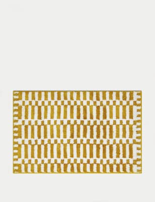 

M&S Collection Cotton Blend Geometric Quick Dry Bath Mat - Ochre, Ochre